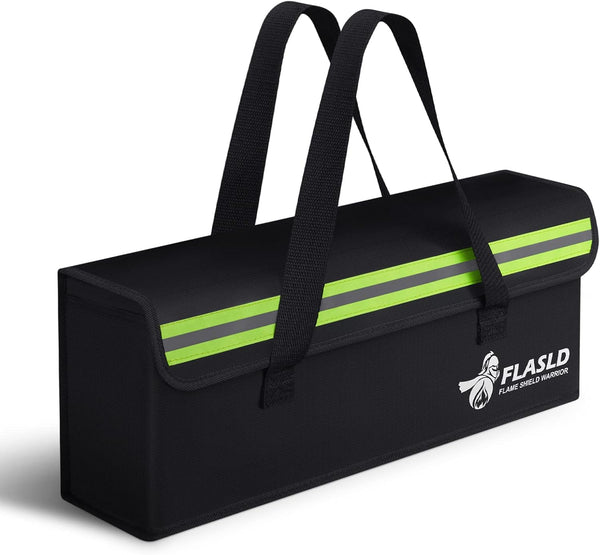 FLASLD E-Bike Battery Safe Bag Explosionproof - Large Capacity Fireproof Lipo Bag