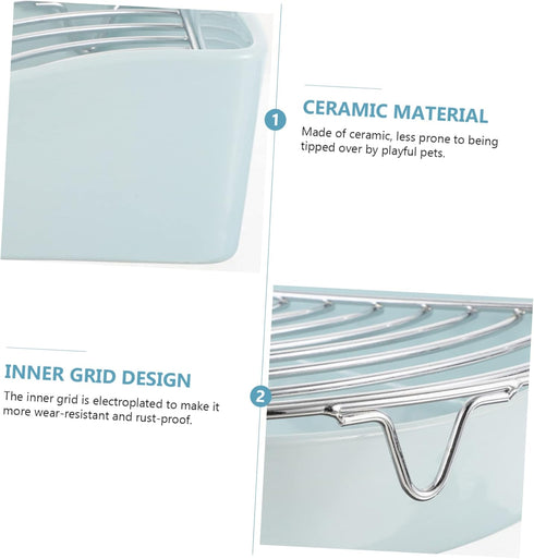 Chinchillas Triangle Ceramic Rabbit Litter Box Non-Slip Base for Guinea Pigs and Small Pets Easy-Clean Potty Training