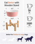 Elevated/Raised Dog Bowl Wood Stand for Medium Large Breed, 7.67 in Wide Dog Food Water Dish Holder, Non-Slip Height