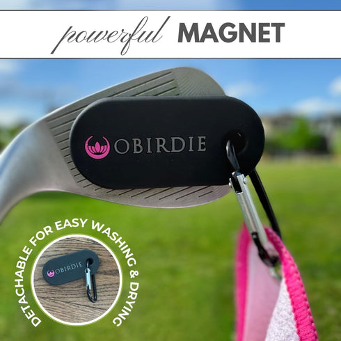 Magnetic Golf Towel, 18 x 18 in. Waffle Microfiber with Detachable Clip, Fun Designs for Women Golf Accessories