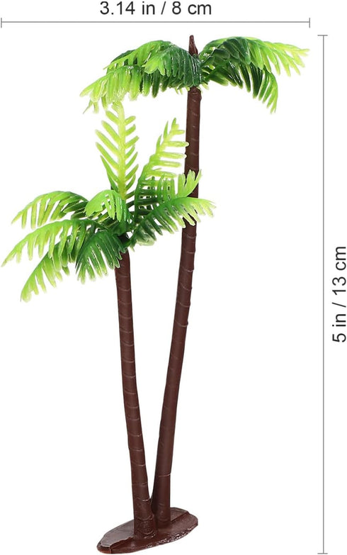 12pcs NUOBESTY Fake Palm Tree Small Coconut Tree Cake Topper Decoration DIY Plant Pots Bonsai Sand Table Aquarium