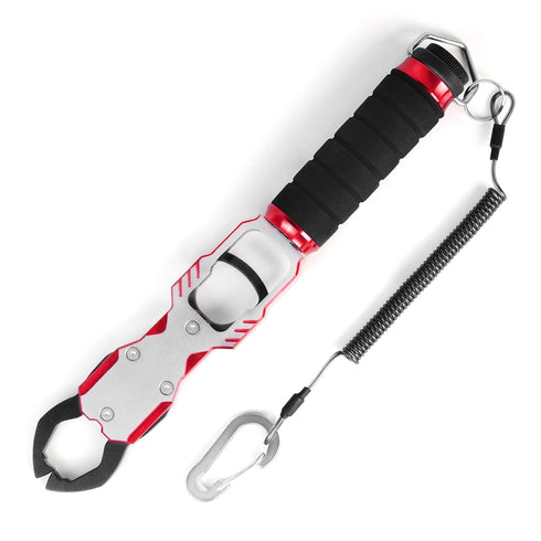 Ghosthorn 11" Aluminum Alloy Fish Lip Gripper with Scale - 40lbs Saltwater