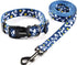 Ihoming Dog Collar and Leash Set for Daily Outdoor Walking, Bone Design for Large Dogs, L-Up to 80LBS