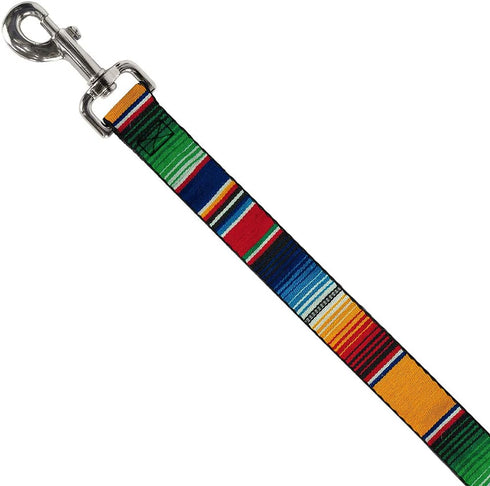 Dog Leash Zarape2 - Vertical Multi Color Stripe, 4 Feet Long, 1.5 Inch Wide