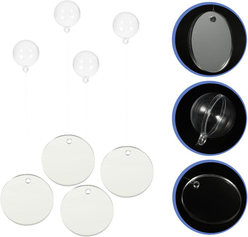 ULTECHNOVO 4Pcs Betta Fish Mirrors, Exercise Mirror for Fish Tank with Floating Ball - 5cm
