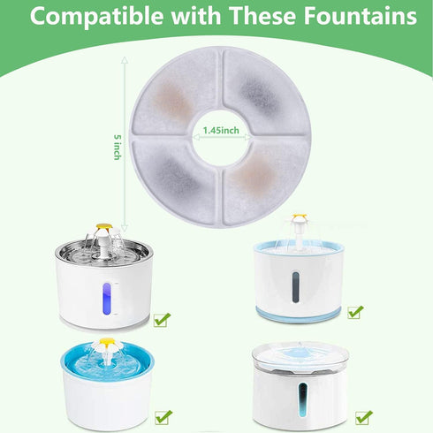 12 Pack Cat Water Fountain Filters - Replacement Filter for 81oz/2.4L Automatic Pet Cat Dog Water Fountain