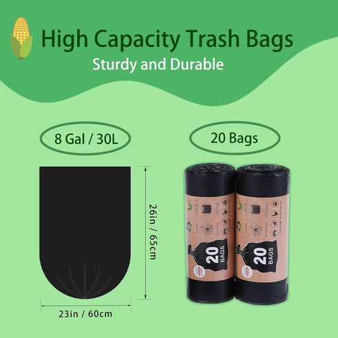 iKakocus 8 5 Biodegradable Camping Toilet Waste Bags & Trash Bags, Gallon Compostable Porta Potty Liners for Outdoor