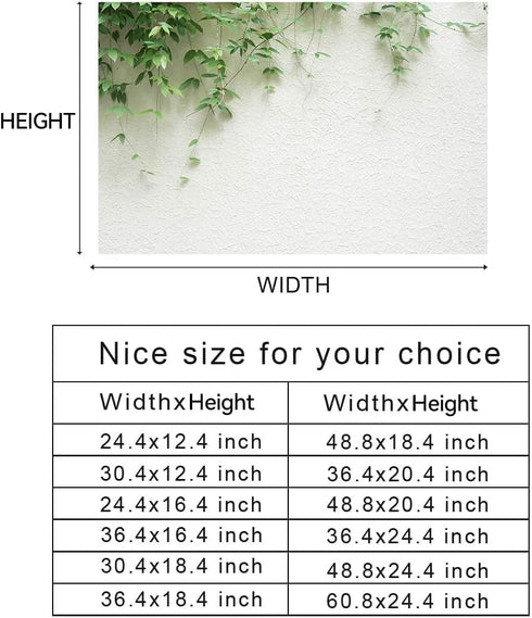 T&H XHome Aquarium Décor Backgrounds, Spring Tree Branch on White Wall Pattern PVC Adhesive Poster (24.4" W x 16.4" H)
