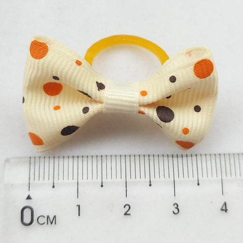Chenkou Craft 30pcs (15pairs) Dog Pet Hair Bows with Rubber Dot Grosgrain Ribbon, Mix Colors & Patterns