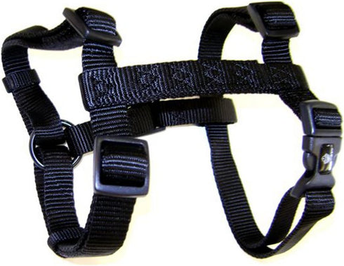 Hamilton Adjustable Comfort Nylon Dog Harness, Black, 3/8" x 10-16"