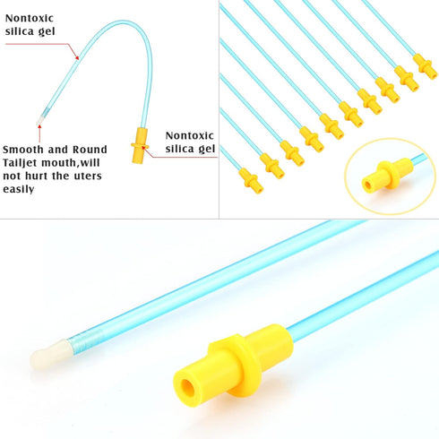 Weewooday 50 Disposable Artificial Insemination Rods for Dog Goat Sheep Breeding (Blue, 8 Inches)