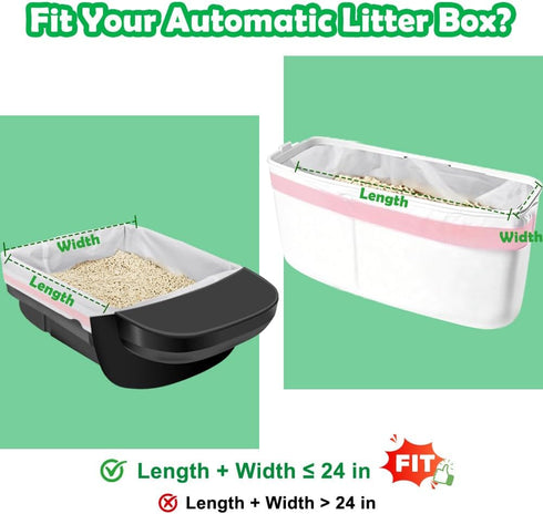 120 Pack 3/4 SZEE Automatic Waste Bags Compatible with Litter Box Robot and Other Automatic Cat Litter Box, Waste