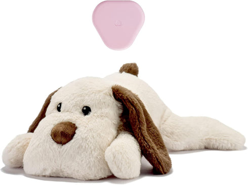Puppy Heartbeat Toy for Anxiety Relief and Sleep Aid for Puppies - White