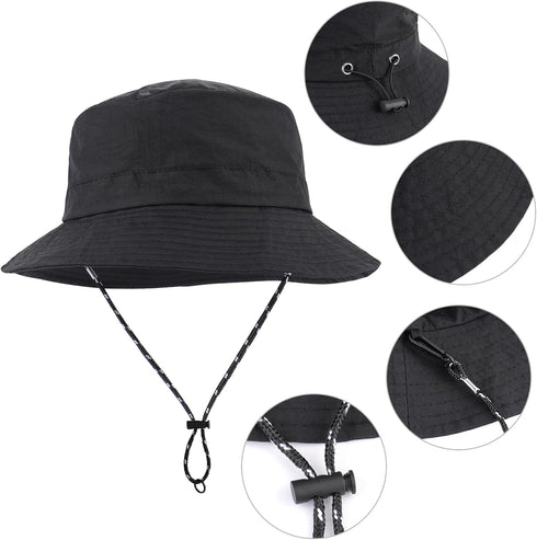 Sun Hat for Men Women Wide Brim UPF 50+ Fishing & Bucket Hat Waterproof Foldable Beach Sun Hat for Hiking Camping Safari