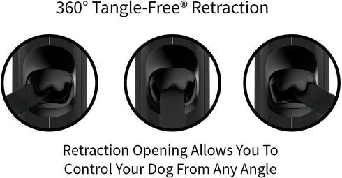 TUG 360° Tangle-Free Retractable Dog Leash, 16 ft Strong Nylon Tape, Anti-Slip Handle, One-Handed Brake, Medium,