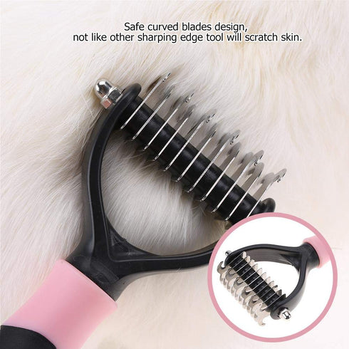 Fdit Pet Comb - 2 Sided Professional Knot Comb Brush for Dog Cleaning, Hair Removal, Grooming Tool