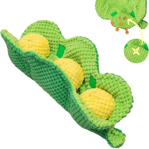 Pea Pod Interactive Dog Toy | Snuffle Nosework Stress Relief | Hide Treat Puzzle for Small Medium Dogs