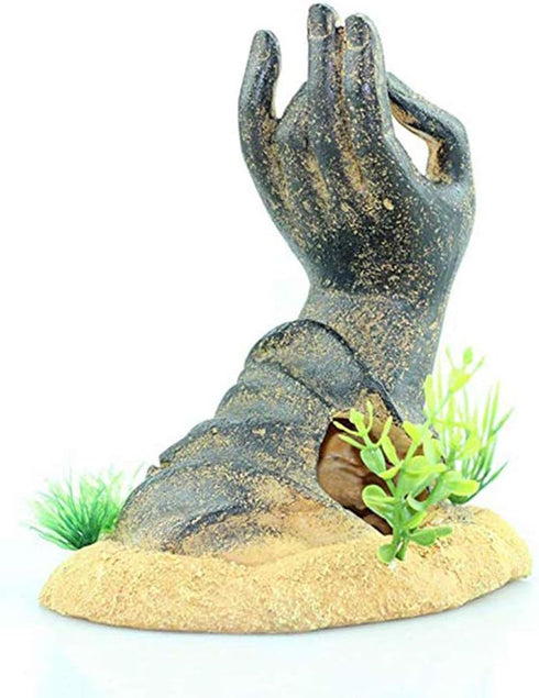 OMEM Fish Tank Decorations, Buddha Hand Statue Aquarium Ornaments