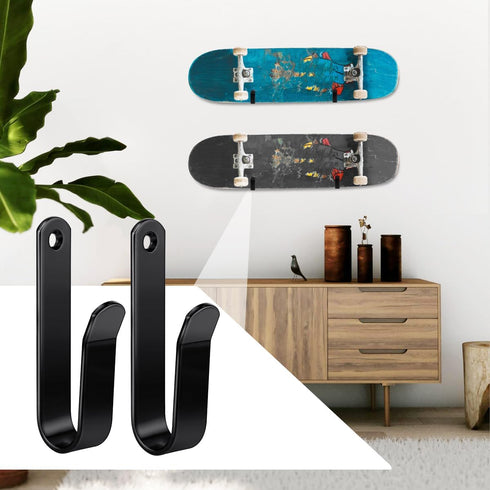 Horizontal Snowboard Rack Display Stand, Wall Mount Clips for Snowboards, Surfboards, Skateboards, Skis