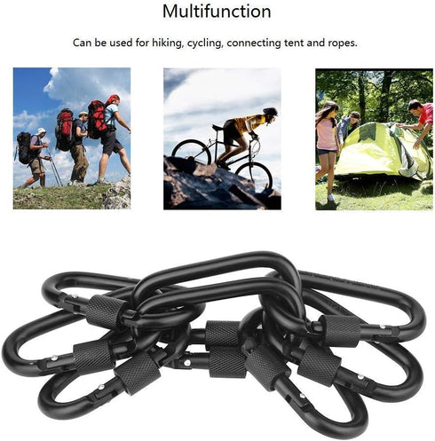 Locking Carabiner Clip, Vonpri 3 Inch D Ring Clips, Spring Snap Key Chain Hook, Aluminum Carabiners for Outdoor Travel