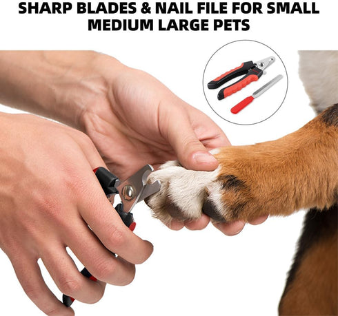 Dog Nail Clippers, Classic Trimmers with Safety Guard, Razor Sharp Blade with Nail File for Large Dogs