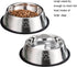 YUDANSI 2 Stainless Steel Dog Bowls with Rubber Base, Medium and Large Pet Feeder Bowls and Water Bowls (XL-51oz)
