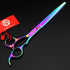 Purple Dragon 8.0" Titanium Multicolor Professional Pet Grooming Scissors Set - Straight, Thinning & Curved Scissors