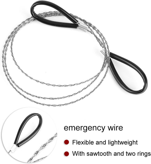 Stainless Steel Wire Saw, Survival Emergency Tool for Outdoor Camping, Bushcraft Gear for Cutting