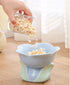Flower Shape Ceramic Raised Cat Bowl, 8 OZ Pet Food and Water Bowl for Cats and Dogs - Blue - 1 PCS