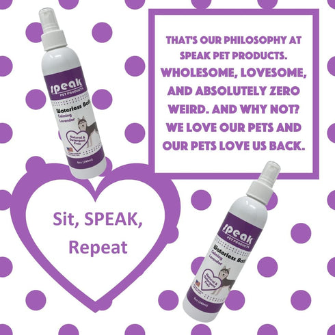 Natural Waterless Bath Spray for Dogs, Calming Lavender, 8oz