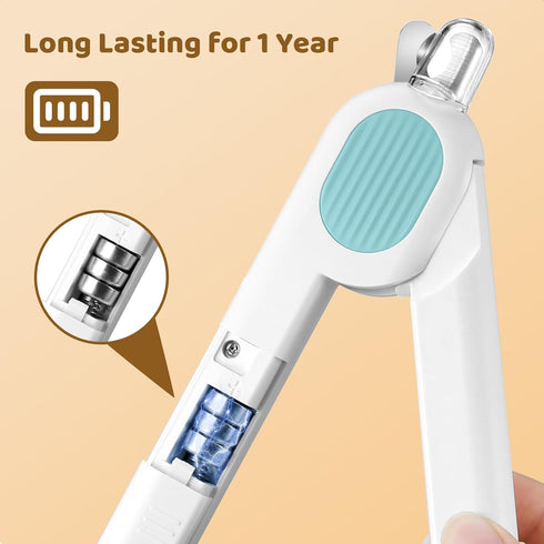 Odoland Cat Nail Clipper with LED Light, Nail File, Dog Claw Trimmer - Pet Grooming Tool for Tiny Dog Cat Kitten Bunny