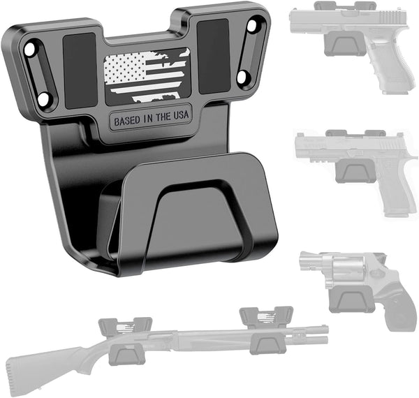 Gun Racks with Safety Trigger Guard, Concealed Magnetic Handgun Holder for Car/Truck/Desk/Wall, No-Drill Installation