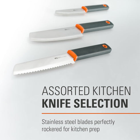 GSI Outdoors Santoku Knife Set for Camping, Grey