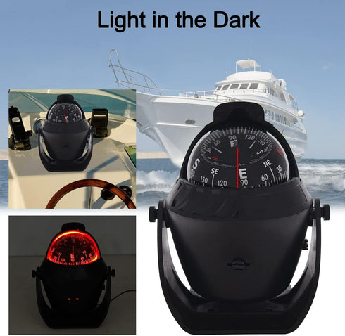 ITYAGUY Marine Compass for Boat LED Light Navigation Pivoting Electronic Automotive High Precision Compass for Sailing