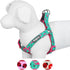 Blueberry Pet Essentials Step-in Dog Harness, Pink Flamingo on Light Emerald, Chest Girth 20"-26"