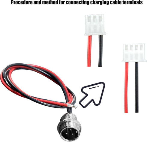 GYL Hoverboard Charging Port Replacement for Gotrax/Hover-1/SISIGAD Electric Smart Self-Balancing Scooter charger port cable (3 Prong 2 Wires Charging Port)