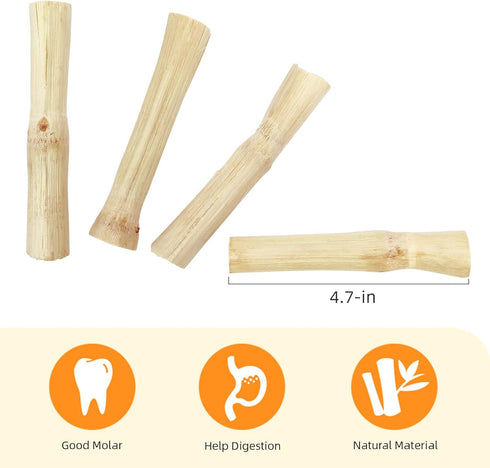 Niteangel Natural Bamboo Chew Toys for Rabbits, Chinchilla, Guinea Pigs