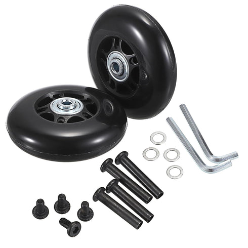 OwnMy 80mm x 23mm Luggage Wheels Replacement Set of 2, Mute Suitcase Replacement Wheels with Black Screws