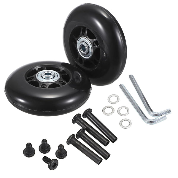 OwnMy 80mm x 23mm Luggage Wheels Replacement Set of 2, Mute Suitcase Replacement Wheels with Black Screws