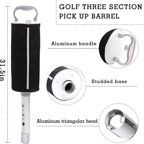 HOW TRUE Golf Ball Shag Bag with Aluminum Handle - Holds up to 70 Balls