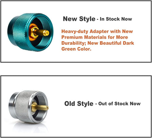 Propane to Butane Adapter, Camping Stove Adapter Gas Converter for Outdoor Backpack Hiking (Dark Green X 1 Pack)