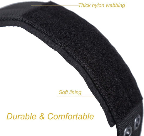 OneTigris Military Adjustable Dog Collar, Metal D Ring & Buckle, 2 Sizes, Black, M