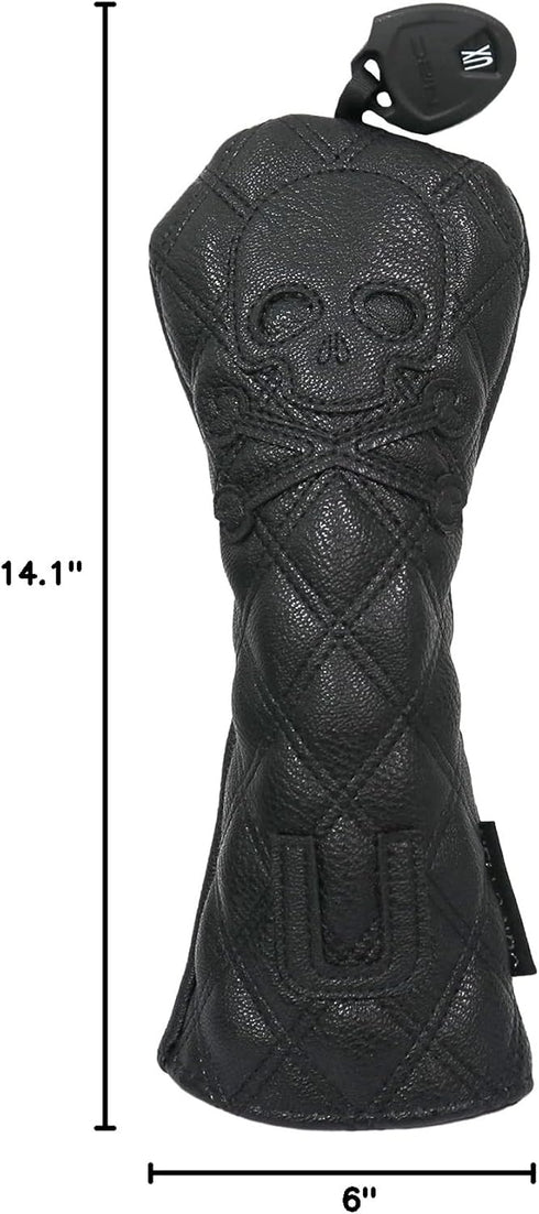 HELLO NRC Golf Club Head Cover, Black/White Wood Cover for 460cc Fairway Woods & Hybrid with Rotating Number Labels