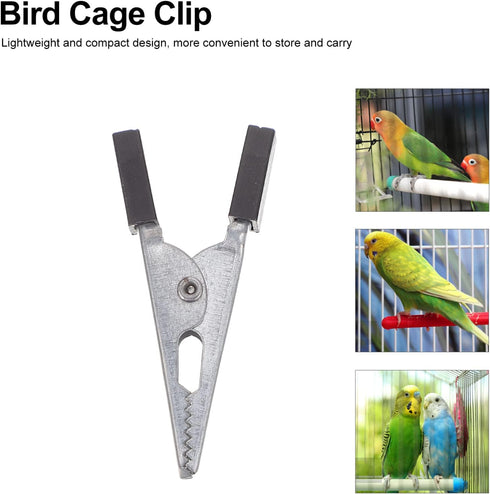 TEHAUX Parakeet Food Cage Metal Hook Clip - Bird Cage Locks, Anti-escape Clips, 20pcs Accessories