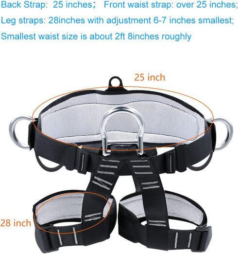 X XBEN Thicken Climbing Harness, Protect Waist Safety Gear, Wider Half Body Harness for Roofing and Climbing