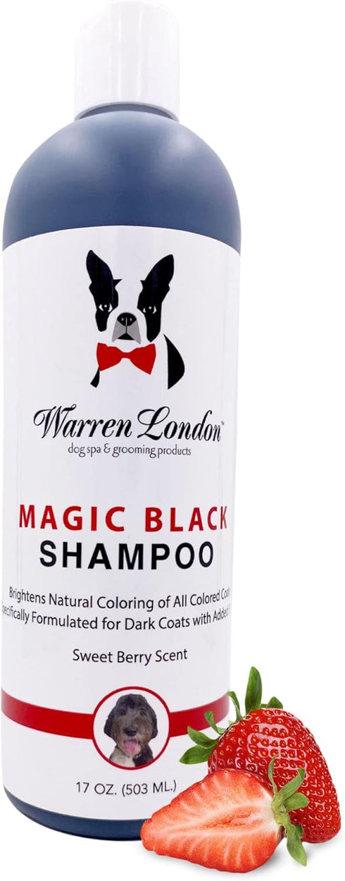 Warren London Magic Black Dog Shampoo, Brightens Darker Coats, Puppy and Cat Safe, Berry Scent, Made in USA, 17oz