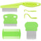 Cat & Dog Grooming Set - Fine Tooth Comb for Grooming, Removing Dandruff Flakes, Float Hair, Tear Marks (Green)