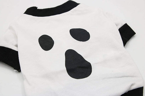 DroolingDog Dog Halloween Shirt, Ghost Costume Pet T-shirt for Small Dogs, XS, White