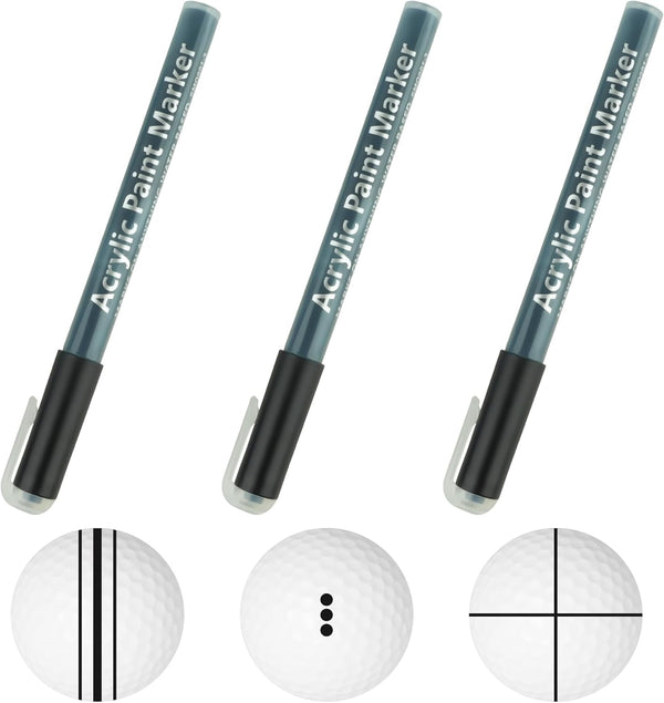 SANDIAN Golf Ball Alignment Integrated Marking Pens Kit with Acrylic Paint Markers