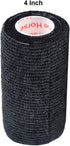 Vet Wrap Tape (Black) (2 Pack) (4 Inch x 15 feet) Self Adhesive Cohesive Flex Self Stick Bandage Roll